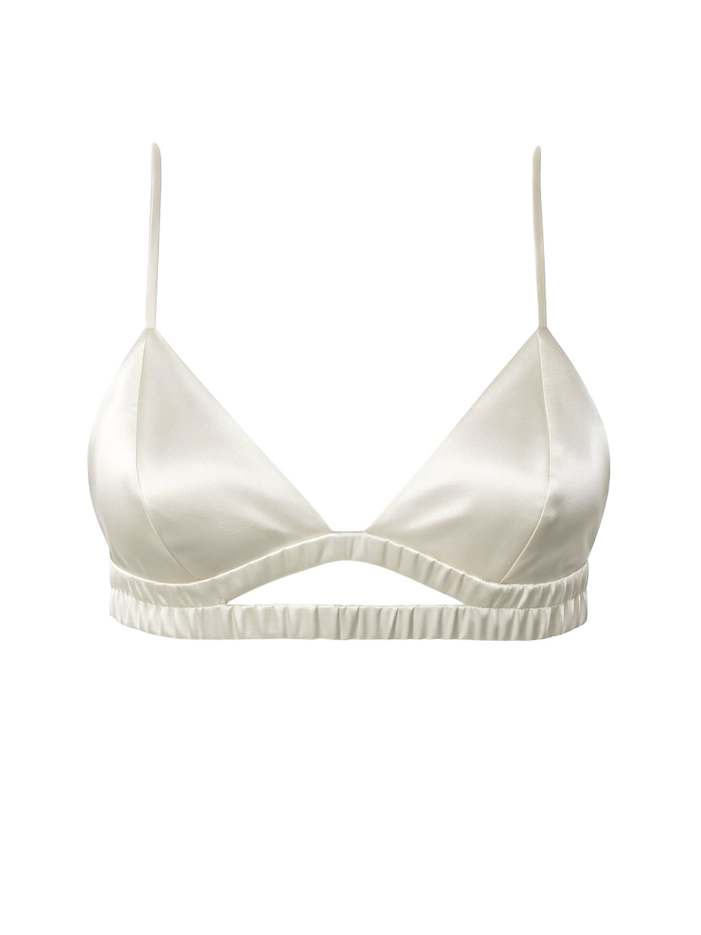 KAIA SILK-SATIN TOP BRA WHITE