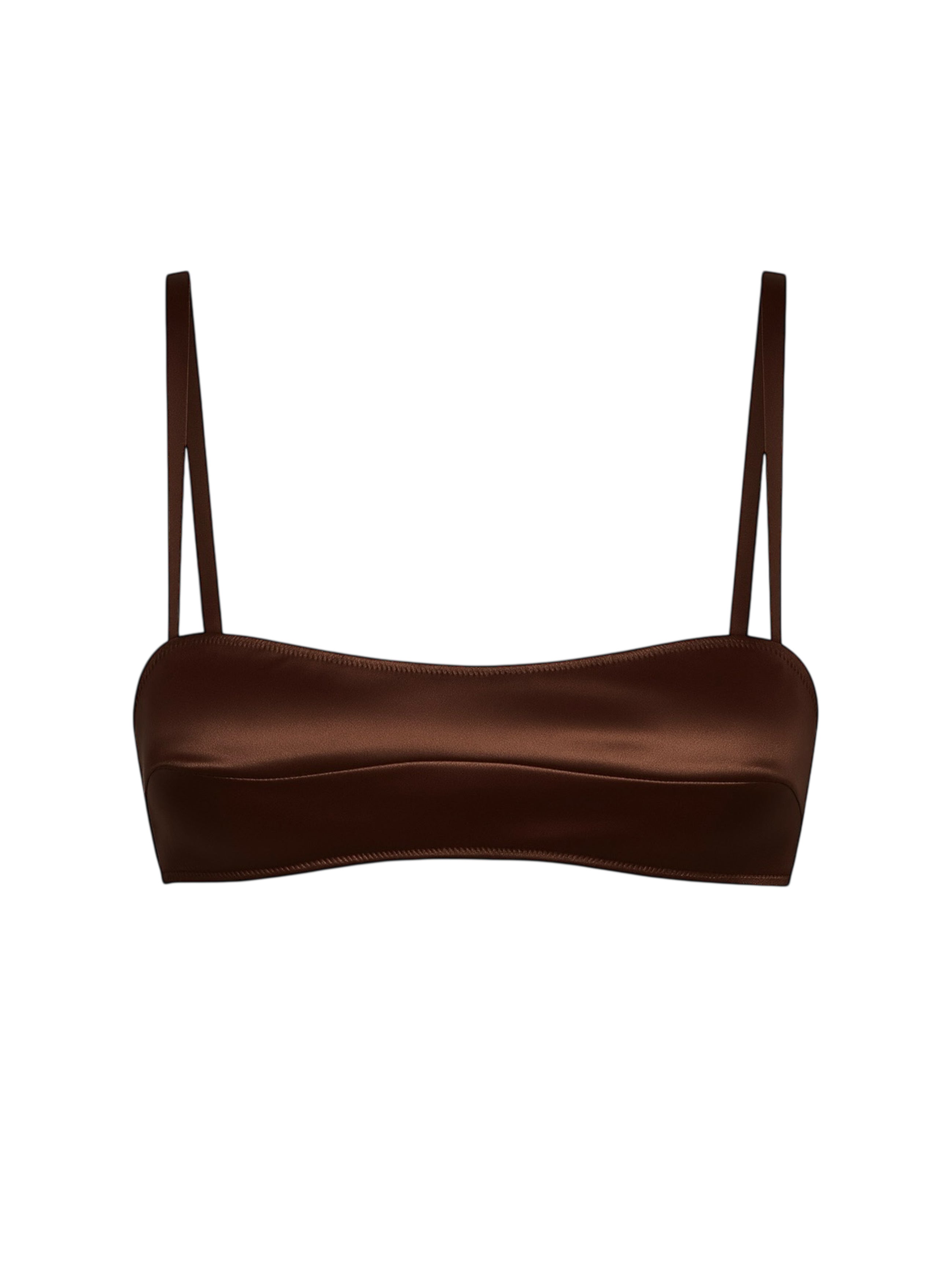 SILK-SATIN TOP BRA CHOCOLATE