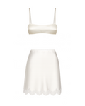 PYJAMA STYLE SILK SUIT (BRA, SKIRT)