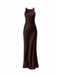 GERA CHOCOLATE SILK MAXI DRESS