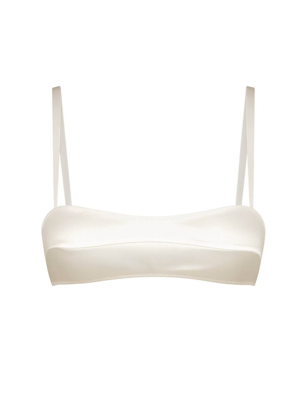 SILK-SATIN TOP BRA WHITE