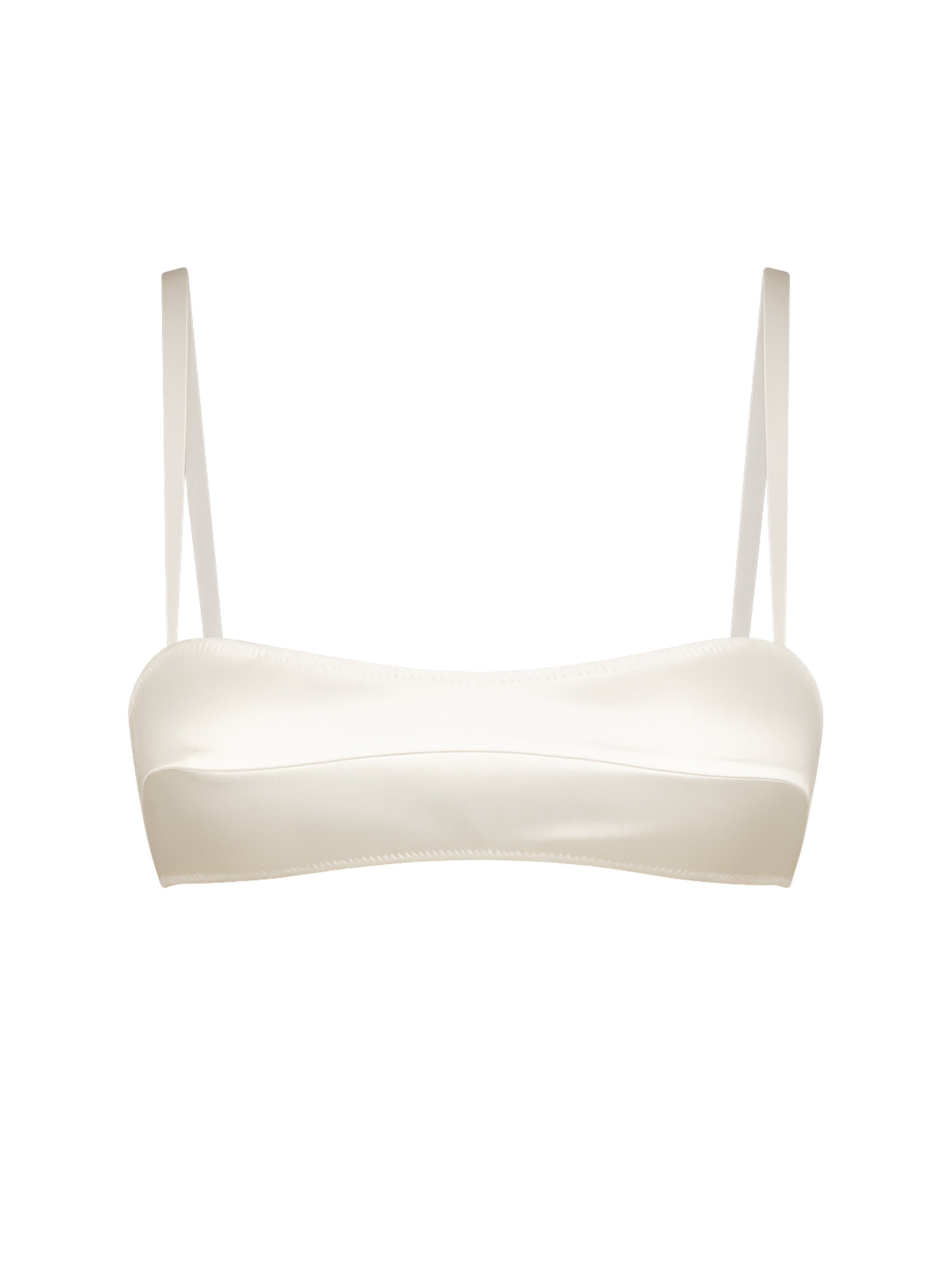 SILK-SATIN TOP BRA WHITE