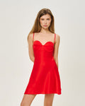 CHIARA SILK-SATIN MINI DRESS RED