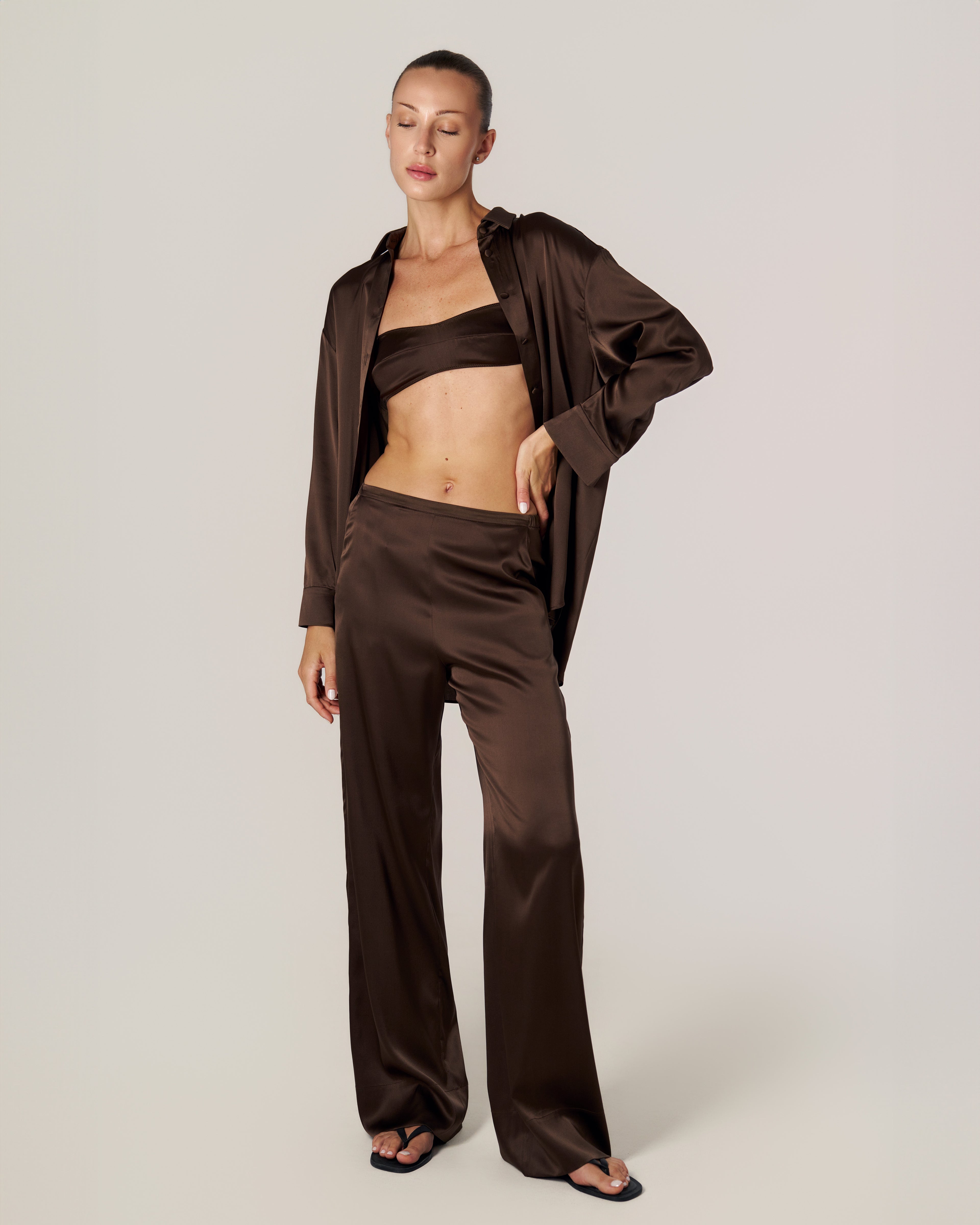 SILK-SATIN PANTS