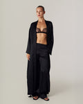 SILK-SATIN KIMONO BLACK
