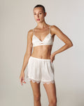KAIA SILK-SATIN TOP BRA WHITE
