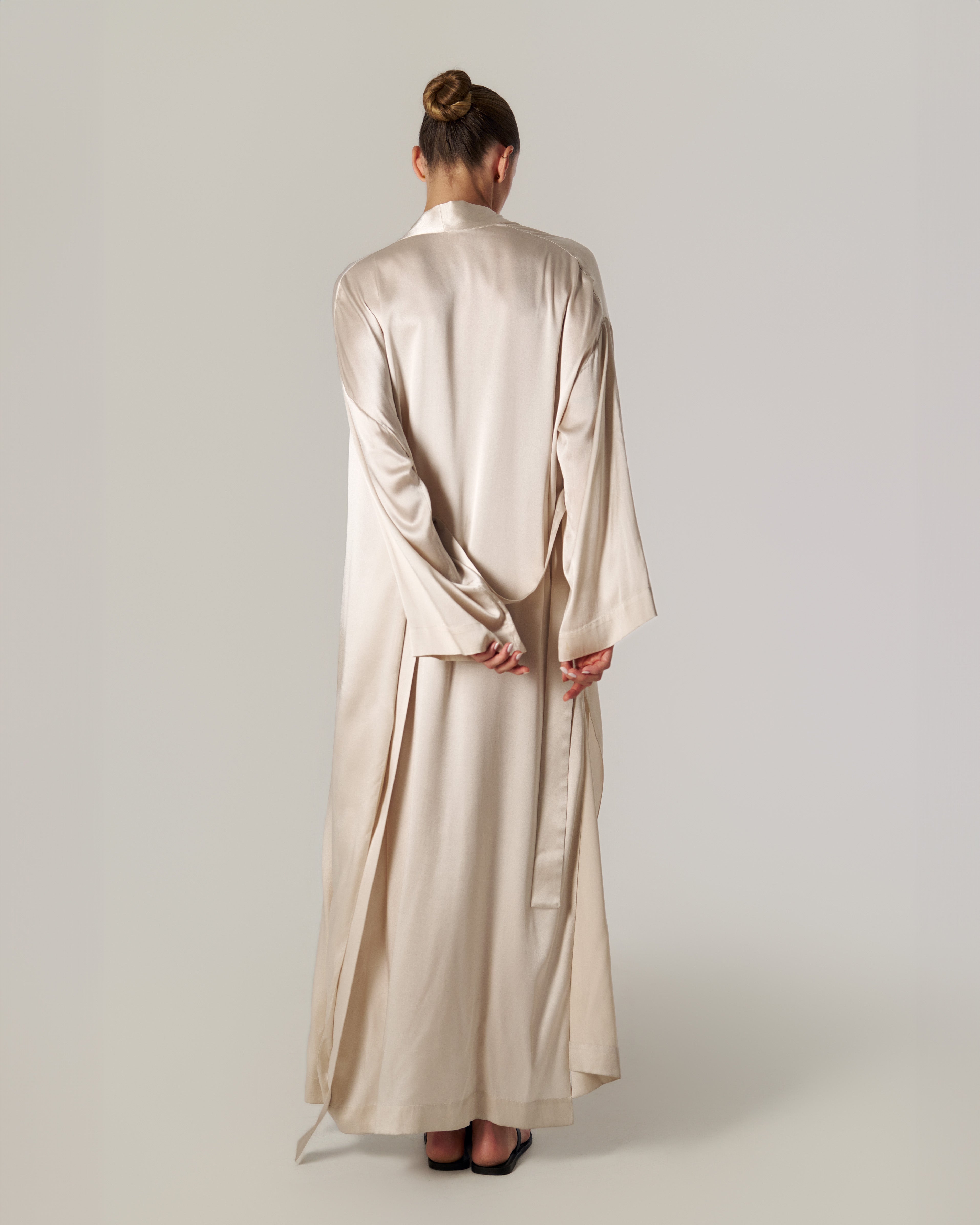 SILK-SATIN KIMONO IVORY