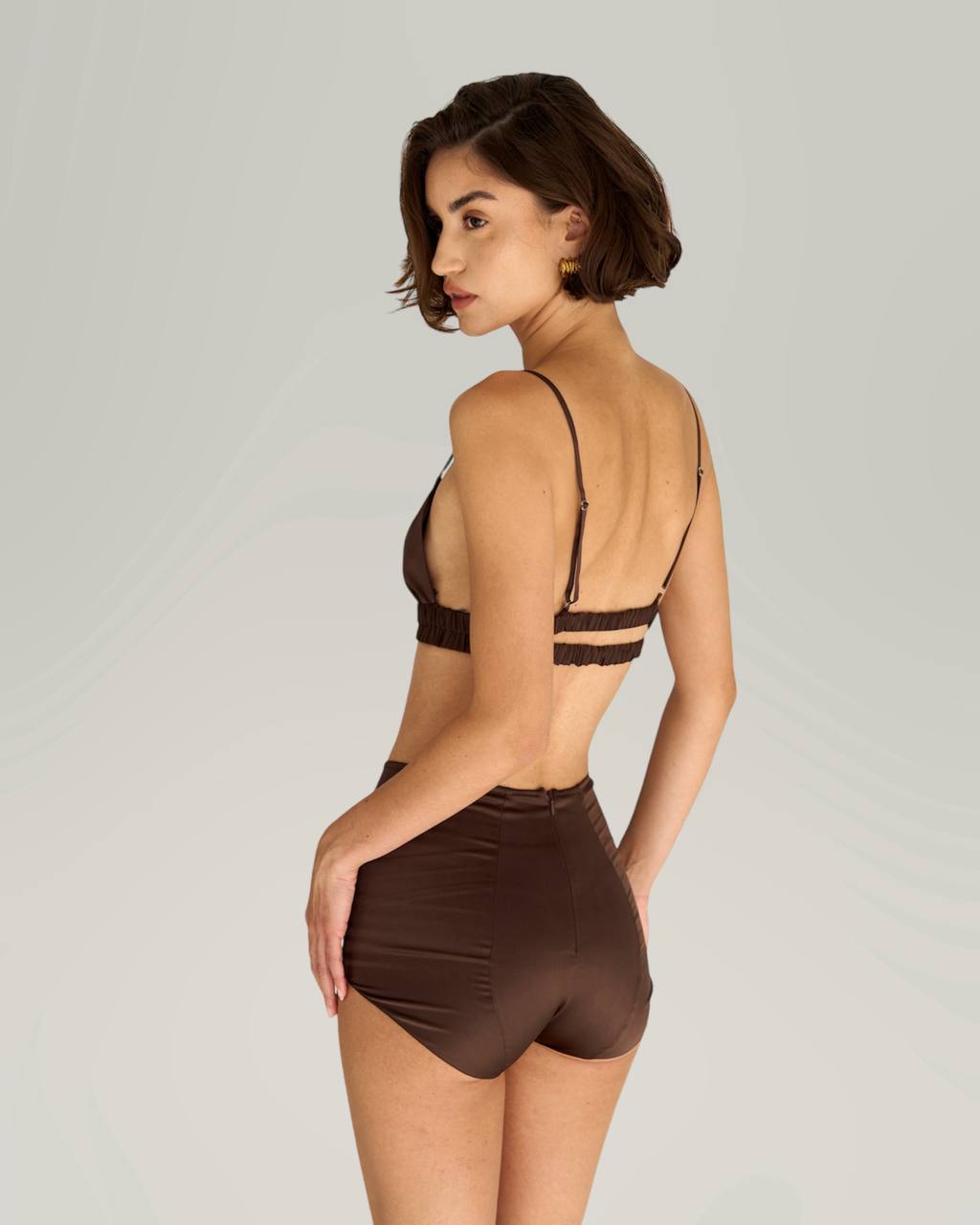 LINGERIE SILK SET CHOCOLATE
