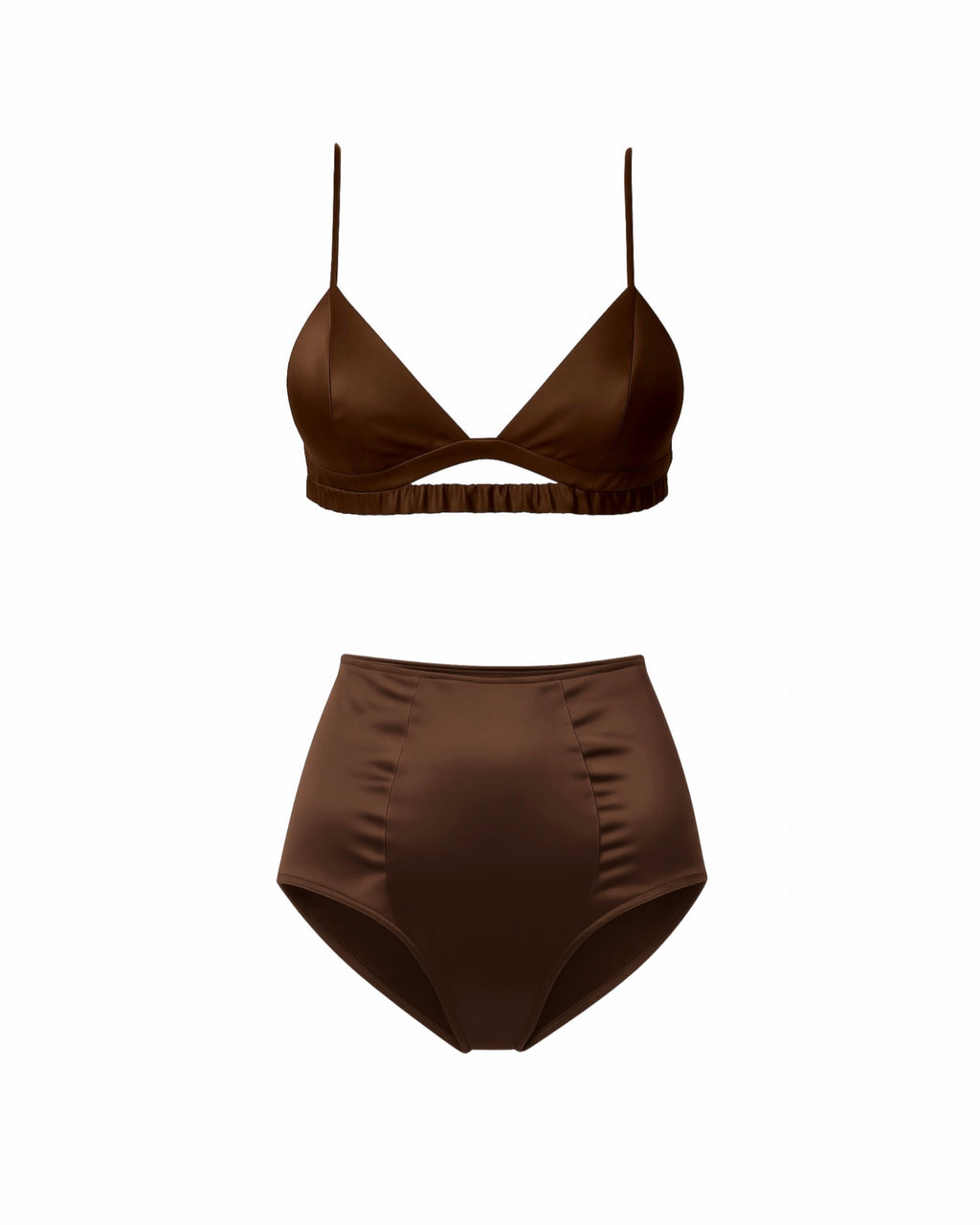 LINGERIE SILK SET CHOCOLATE