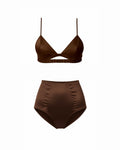 LINGERIE SILK SET CHOCOLATE