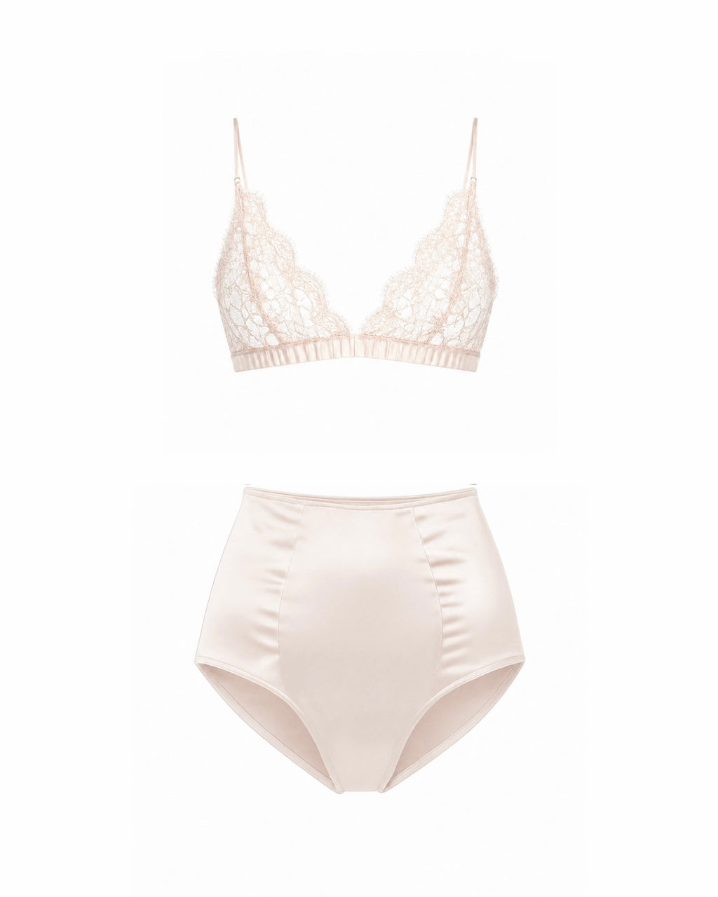LINGERIE SET SILK CHANTILLY IVORY
