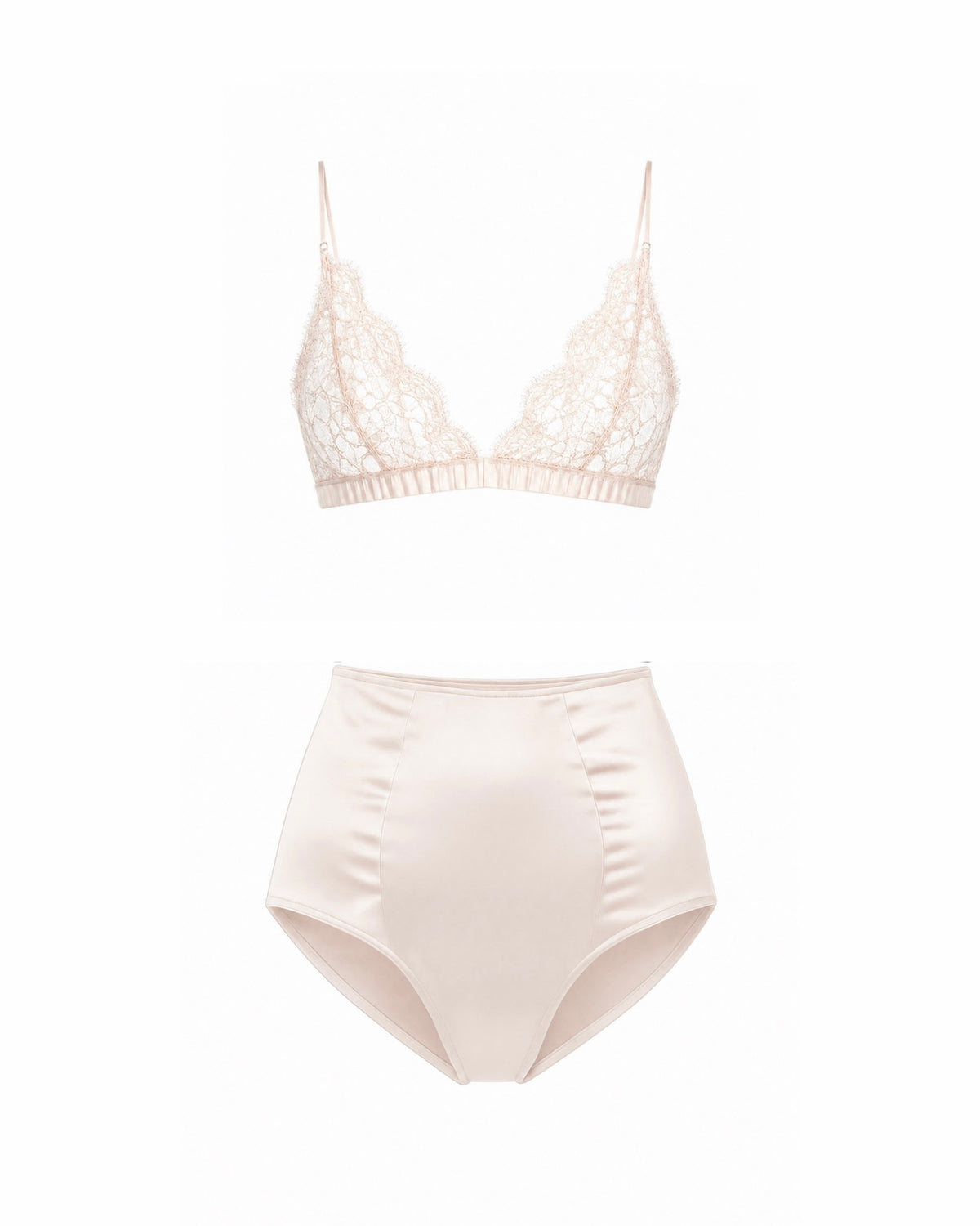 LINGERIE SET SILK CHANTILLY IVORY