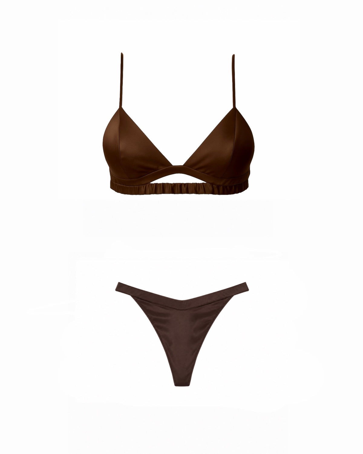 LINGERIE SILK SET CHOCOLATE