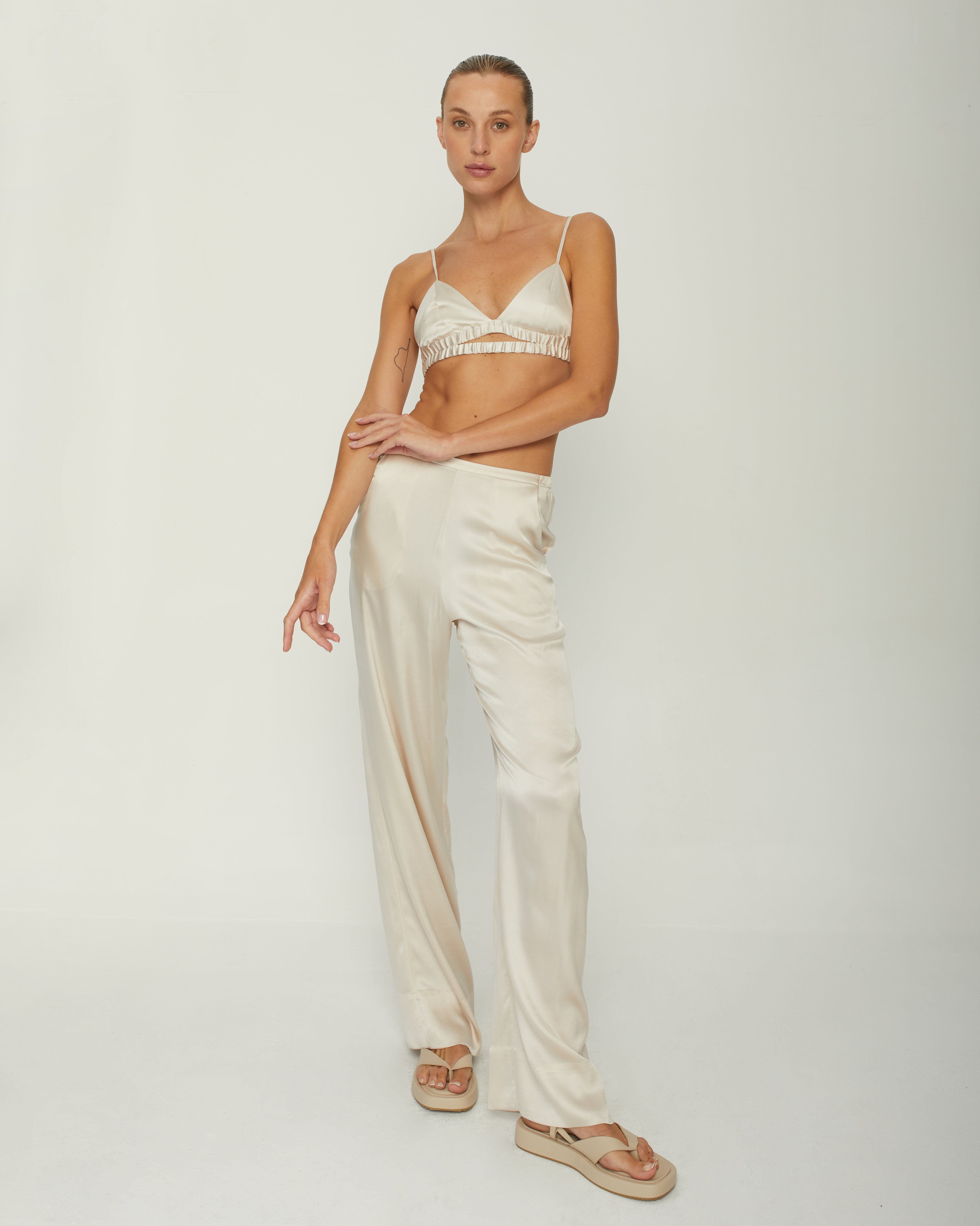 SILK-SATIN PANTS