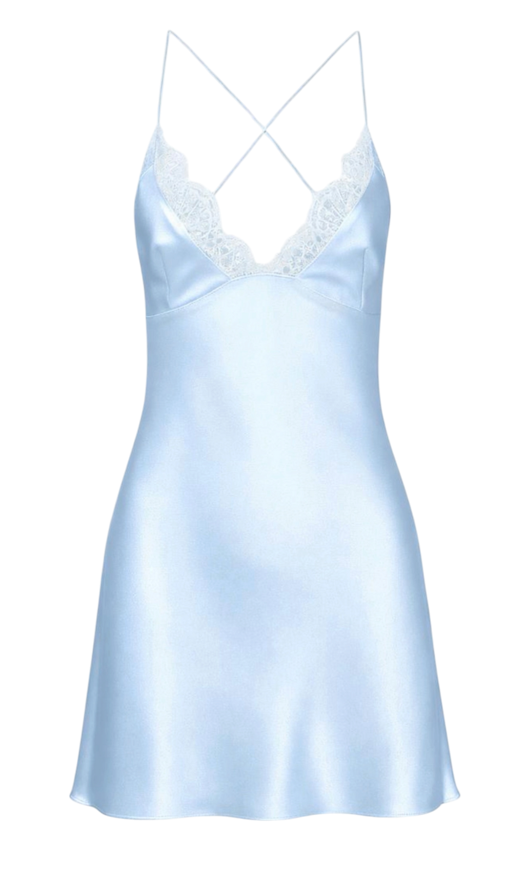 NAYA SILK-SATIN MINI BACKLESS DRESS WITH CHANTILLY LACE