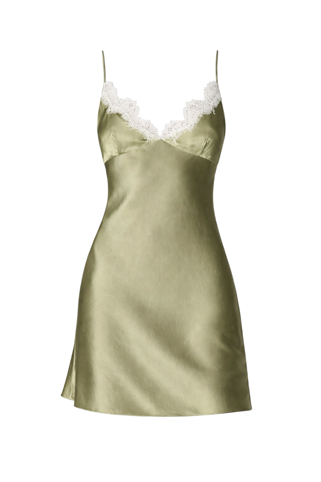 NAYA SILK-SATIN MINI BACKLESS DRESS WITH CHANTILLY LACE