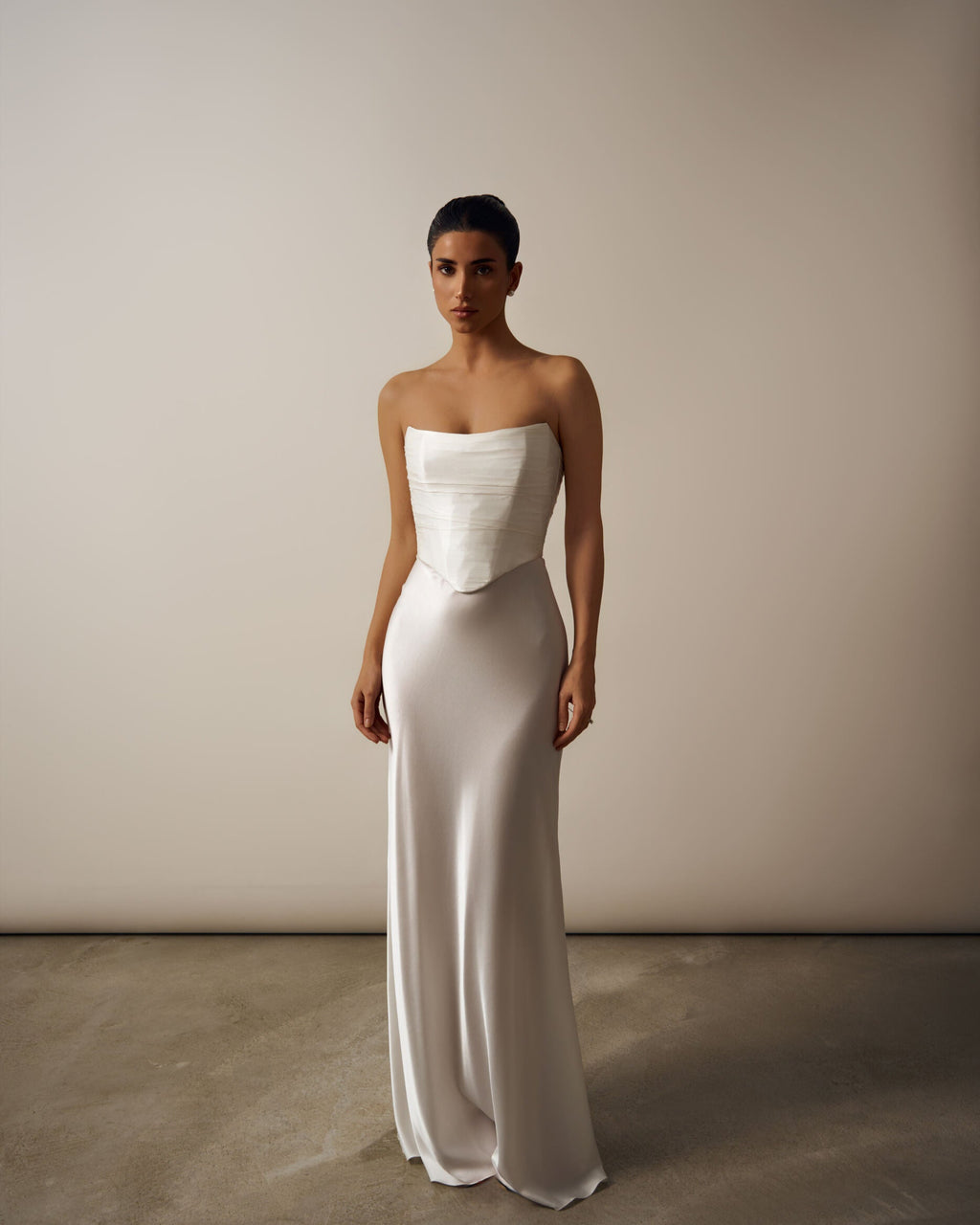 BRIDAL CLEO SILK CORSETTE, SILK MAXI SKIRT SET