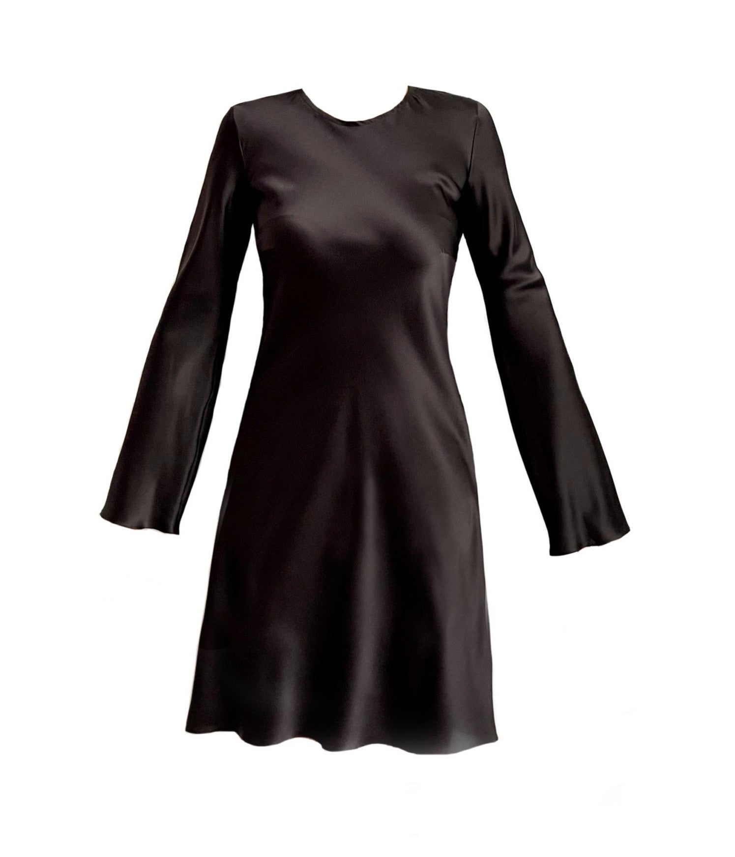 THEIA SILK-SATIN KNEE LENGTH DRESS