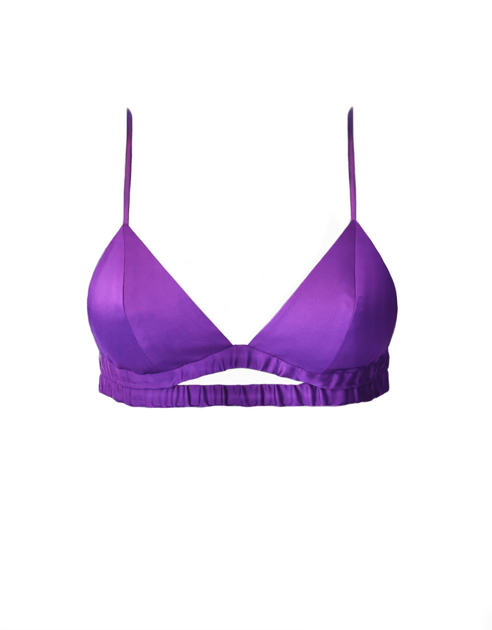 KAIA SILK-SATIN TOP BRA