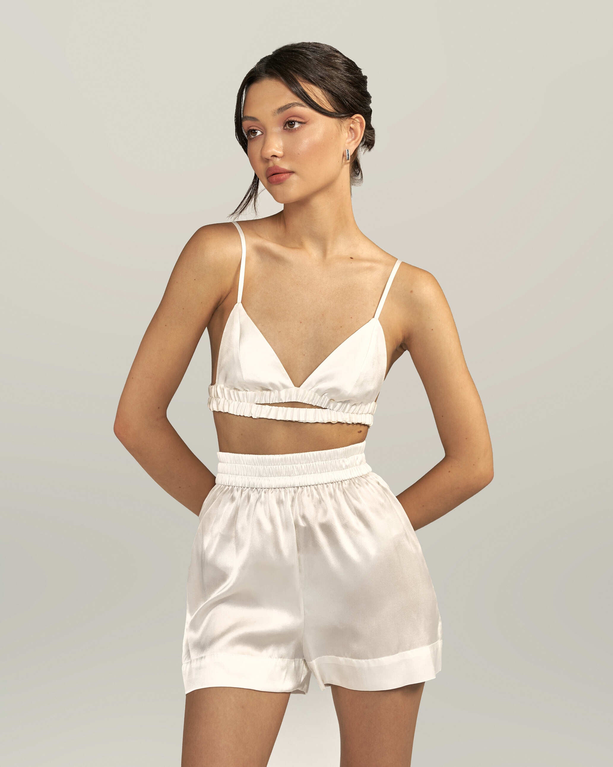 KAIA SILK-SATIN BOXERS