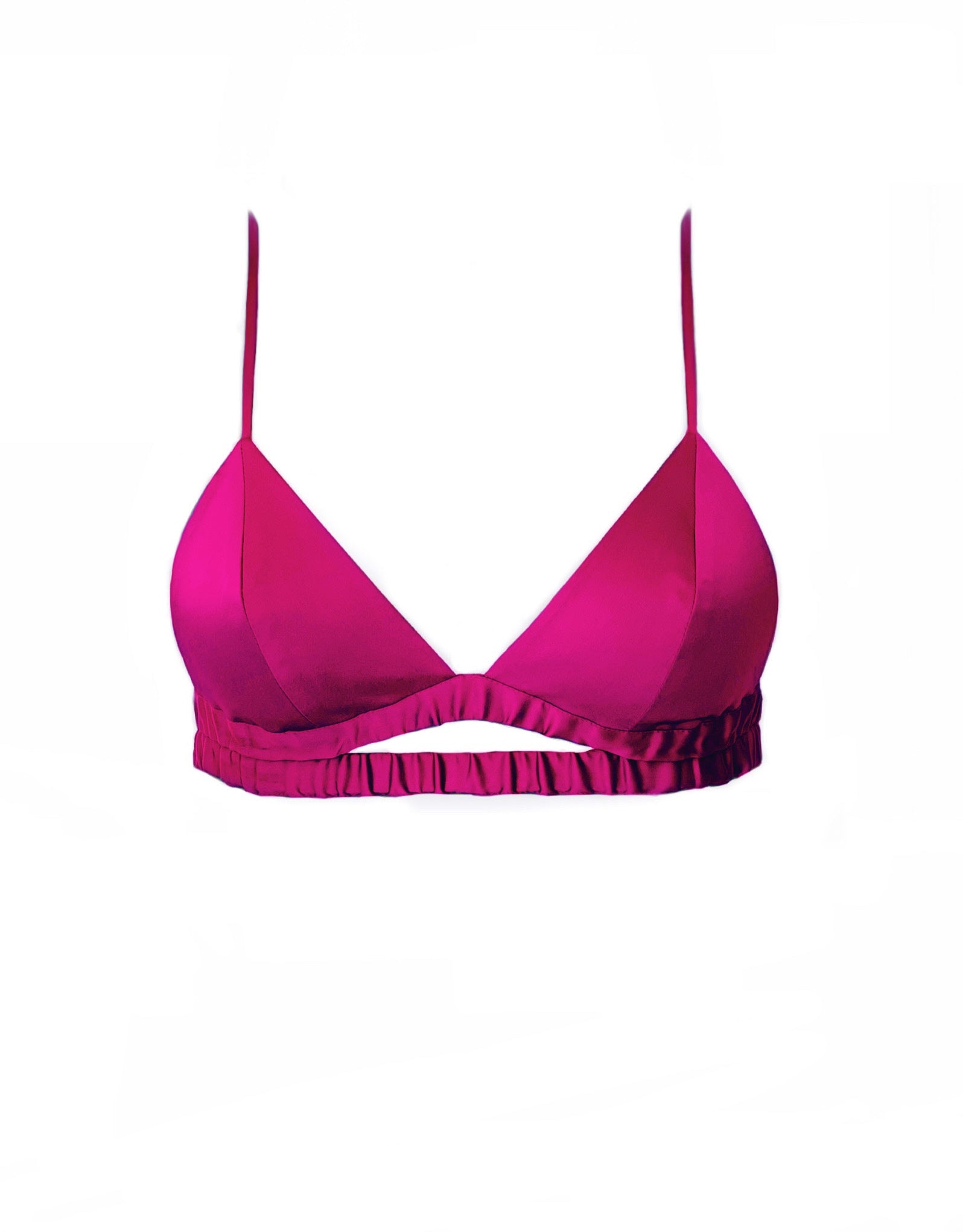 KAIA SILK-SATIN TOP BRA