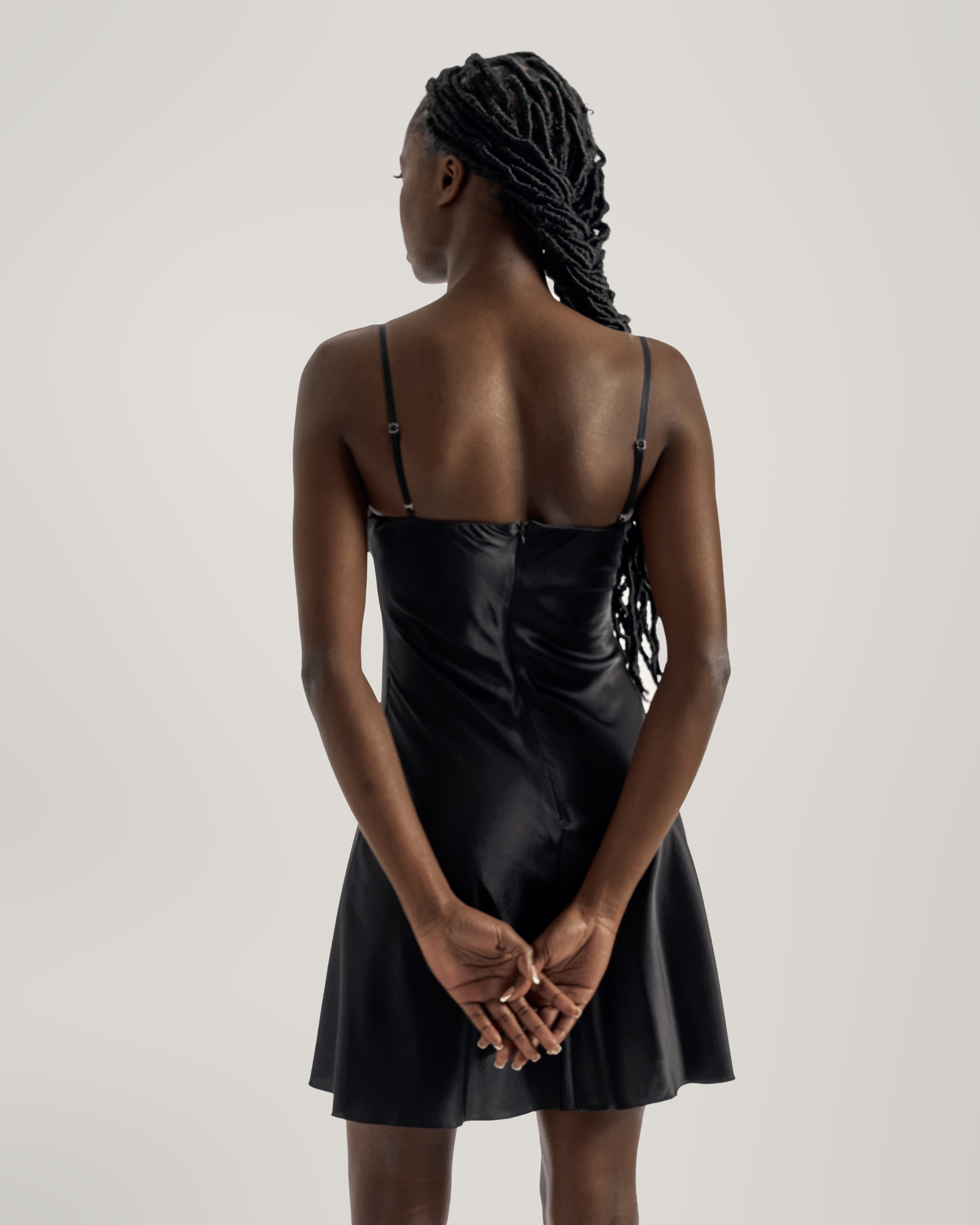 CHIARA SILK-SATIN MINI DRESS