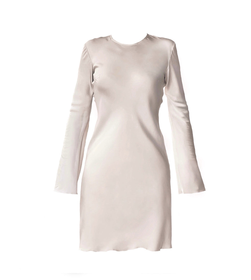 THEIA SILK-SATIN KNEE LENGTH DRESS