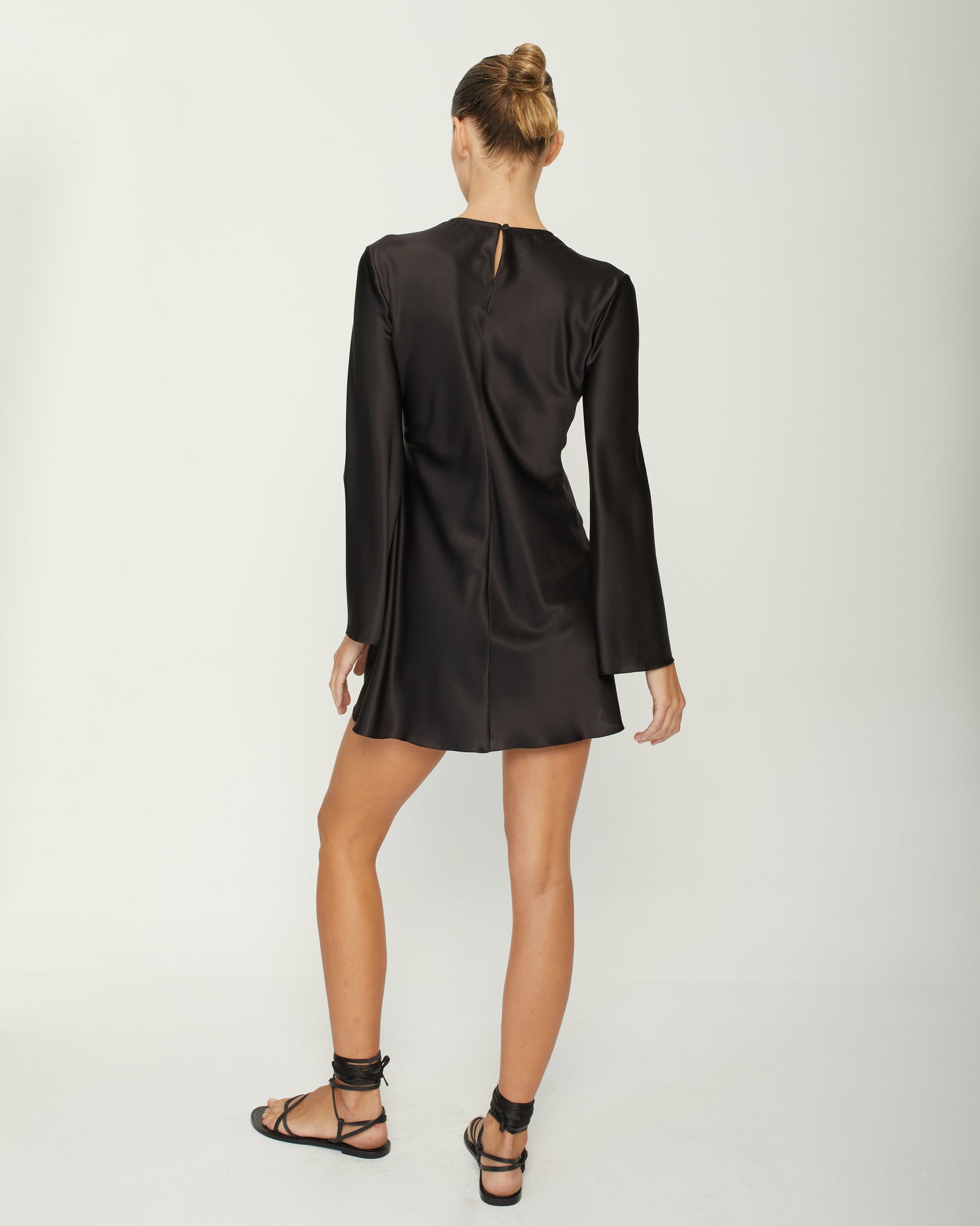THEIA SILK-SATIN MINI DRESS