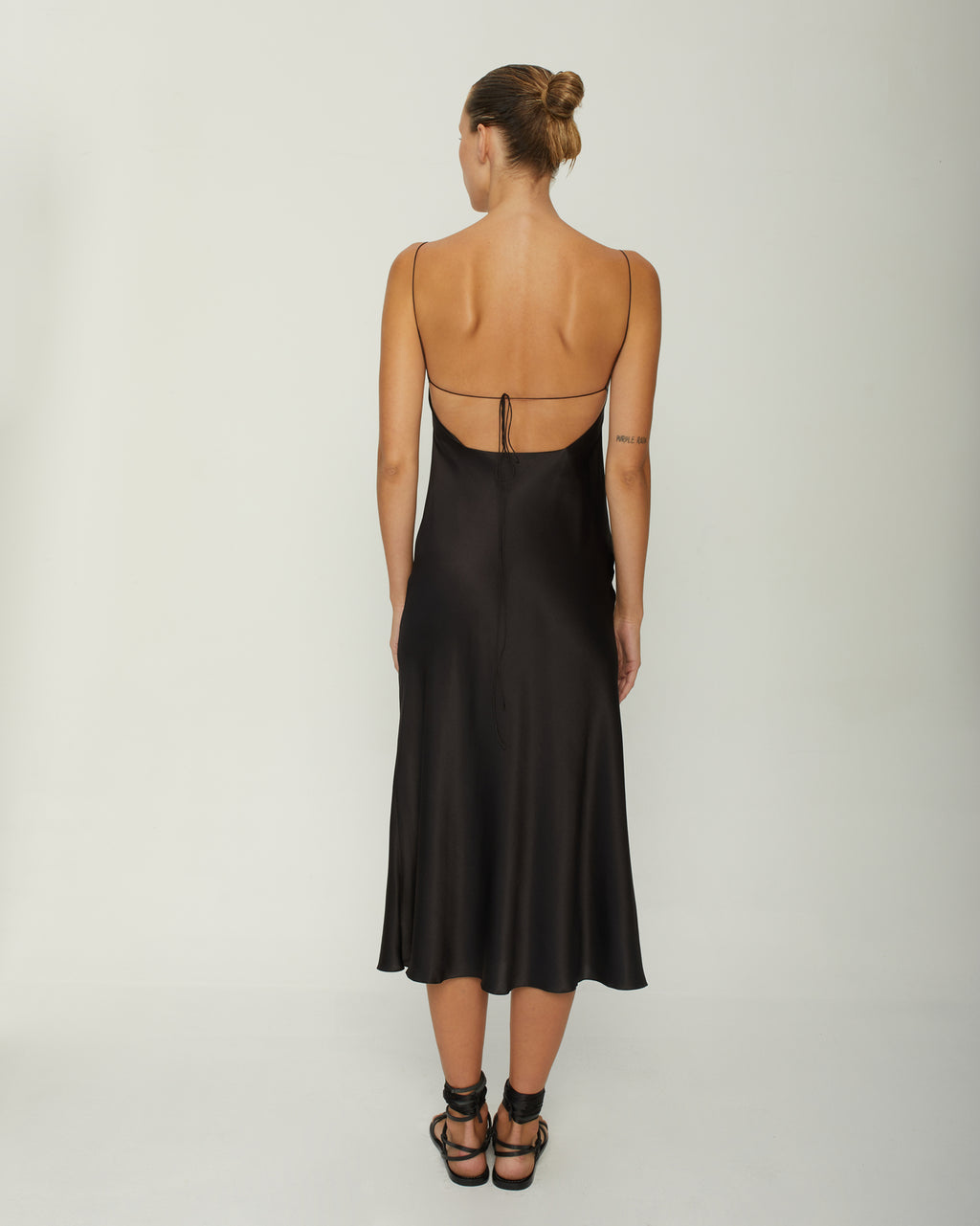 NAOMI SILK-SATIN MIDI DRESS