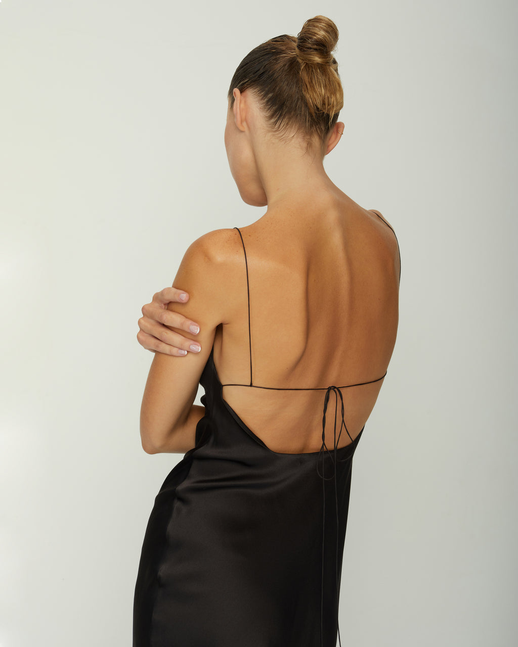 NAOMI SILK-SATIN MIDI DRESS