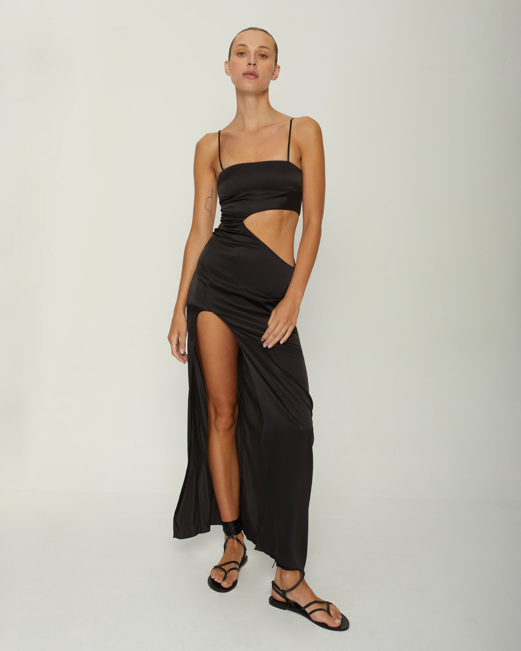 MELINA SILK-SATIN GOWN DRESS