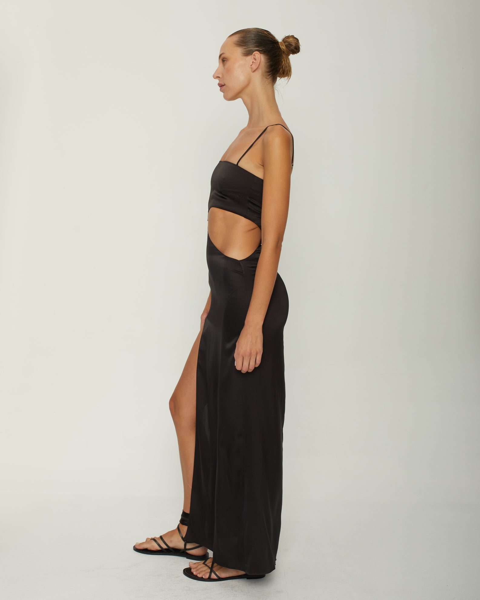 MELINA SILK-SATIN GOWN DRESS