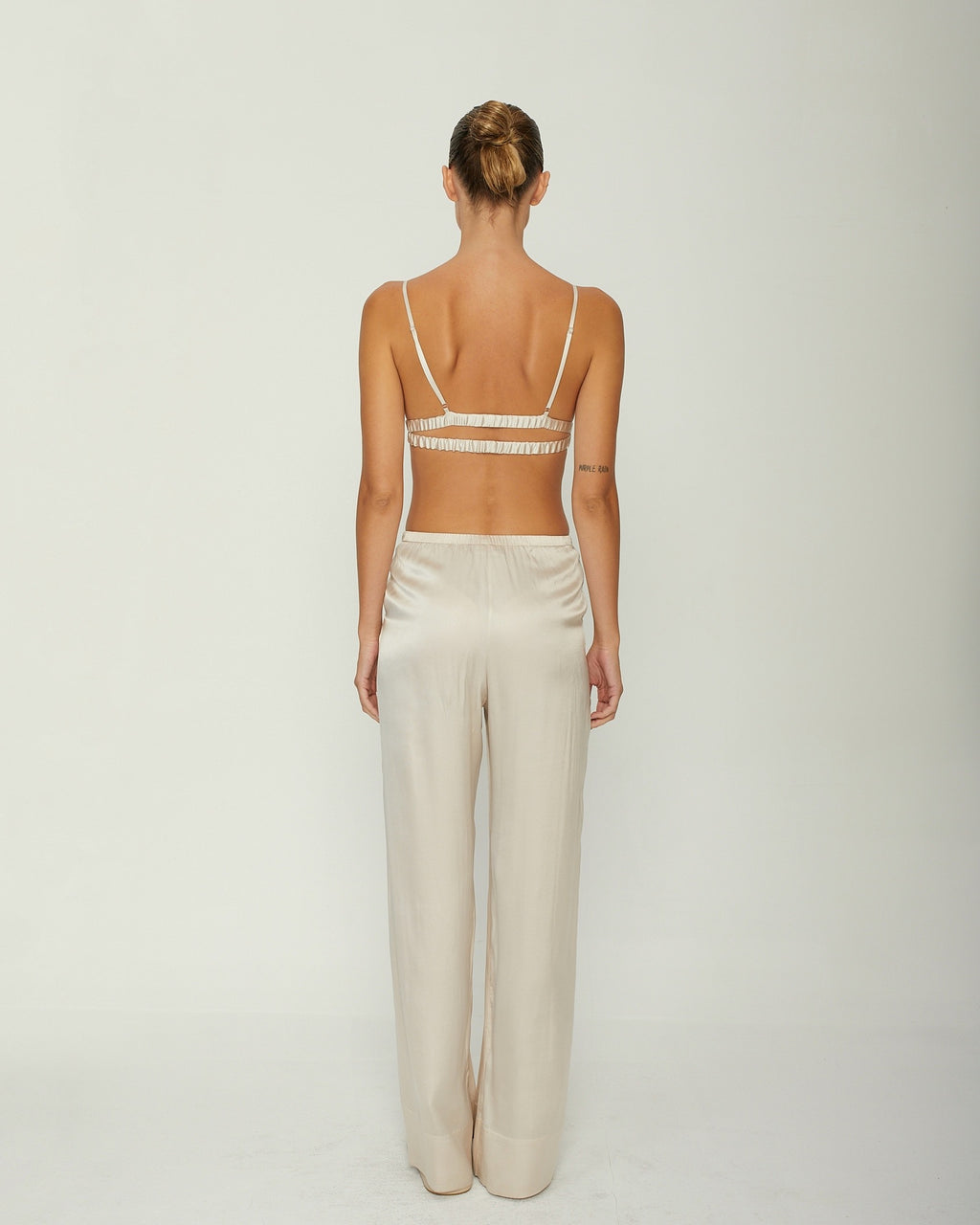 KAIA SILK-SATIN TOP BRA